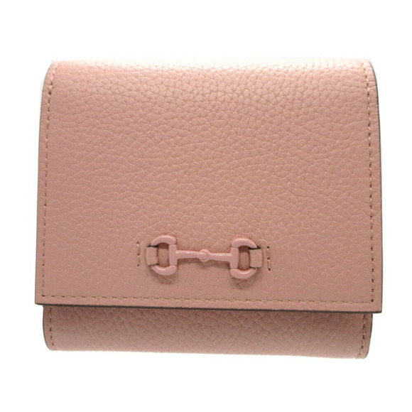 GUCCI Pink Leather Horsebit Wallet - Picture 1 of 9
